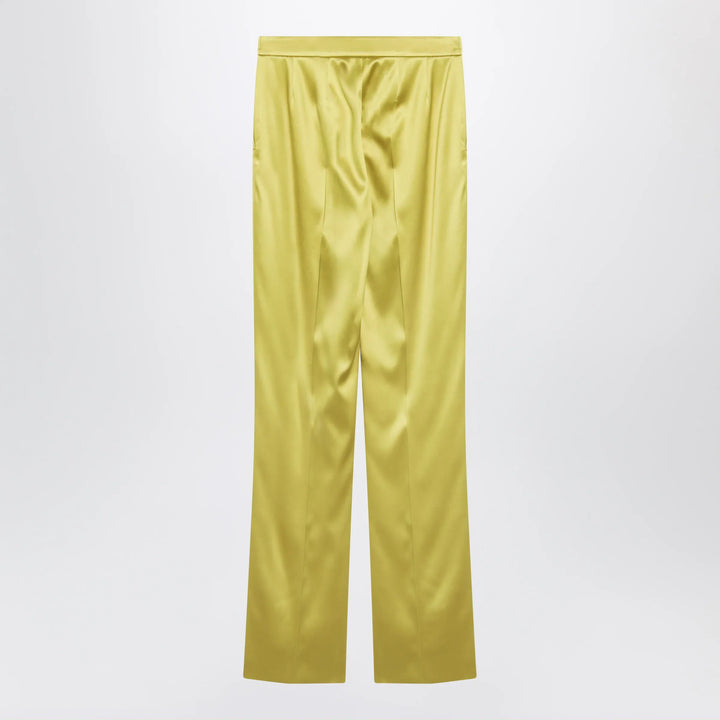 Valentino - Avocado-colored trousers in shiny silk blend Brand Apparel &amp; Accessories > Clothing > Pants 42  IT