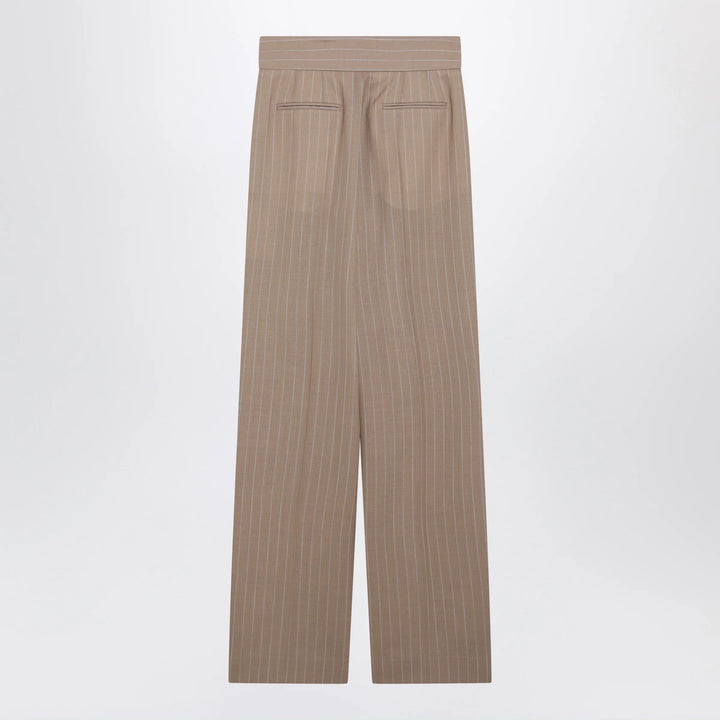 Valentino - Mud-colored pinstripe wool trousers Brand Apparel &amp; Accessories > Clothing > Pants 42  IT
