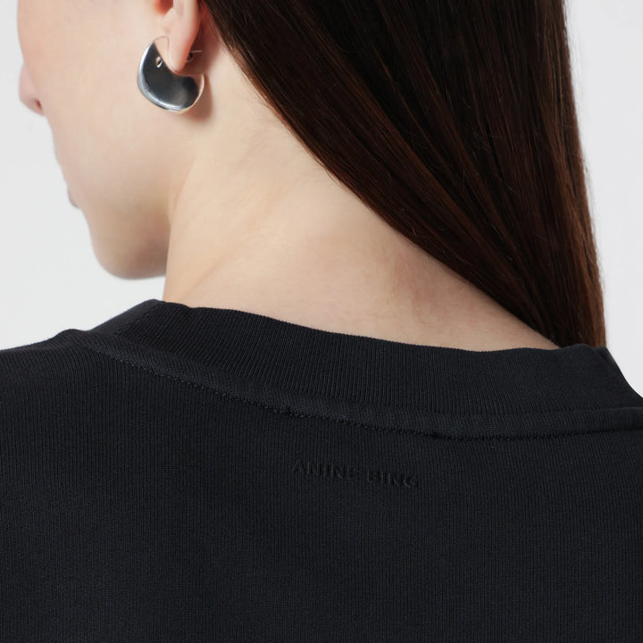 ANINE BING - Miles Collegiate cotton sweatshirt vintage black Brand Apparel &amp; Accessories > Clothing > Shirts &amp; Tops