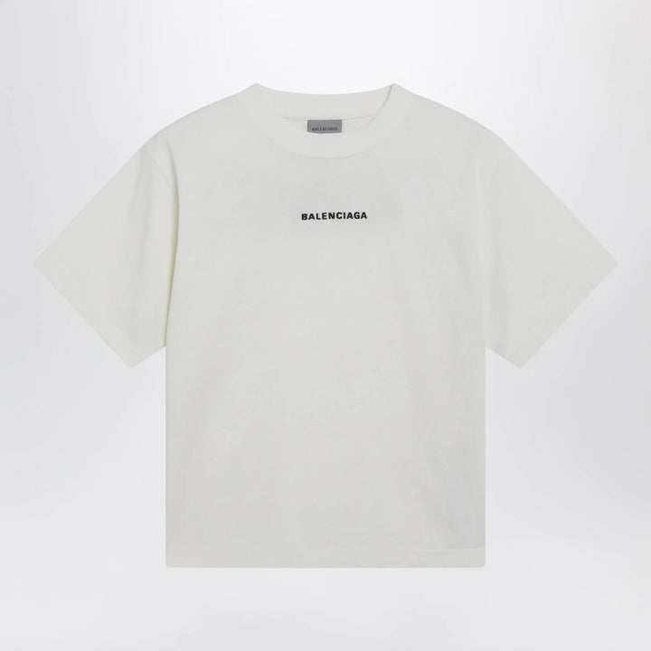 Balenciaga - Balenciaga Back Medium Fit T-shirt in cream Brand Apparel &amp; Accessories > Clothing > Shirts &amp; Tops