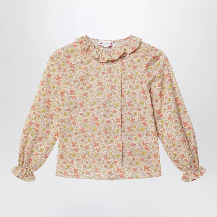 Bonpoint - Pink Liberty fabric shirt Brand Apparel &amp; Accessories > Clothing > Shirts &amp; Tops 4Y