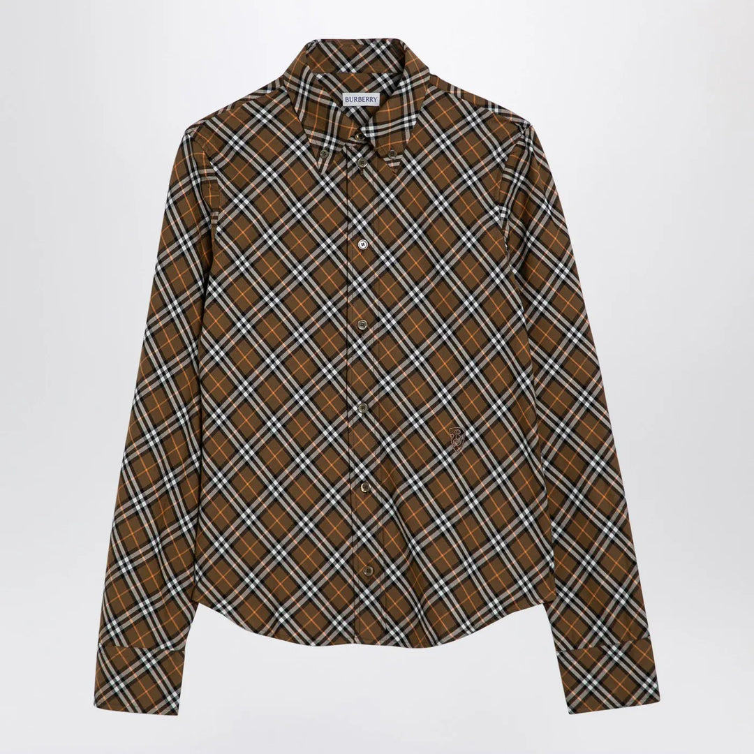 Burberry - Oxid-coloured Check cotton shirt Brand Apparel & Accessories > Clothing > Shirts & Tops 6 UK