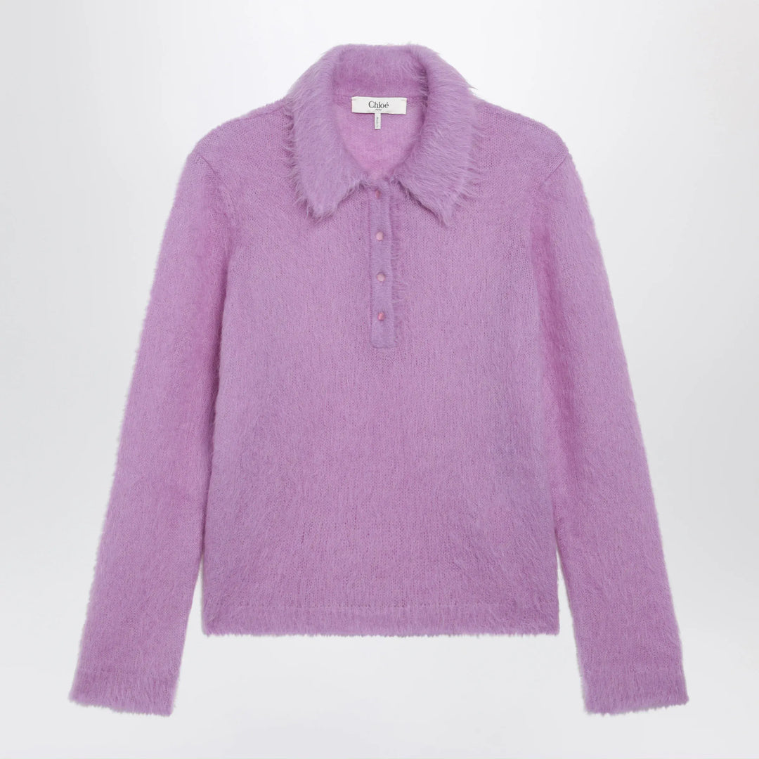 Chloé - Lavender alpaca-blend cardigan Brand Apparel &amp; Accessories > Clothing > Shirts &amp; Tops