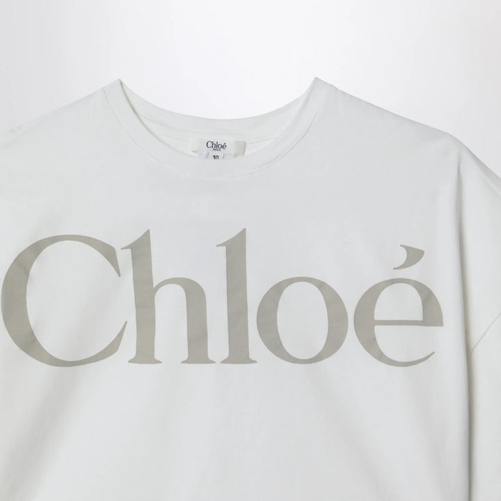 Chloé - White cropped T-shirt with logo print Brand Apparel &amp; Accessories > Clothing > Shirts &amp; Tops 8