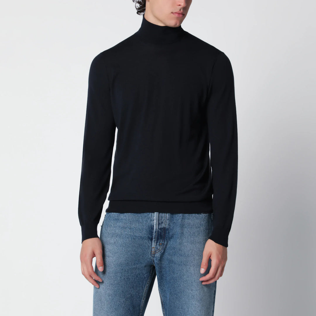 Drumohr - Navy blue wool turtleneck sweater Brand Apparel &amp; Accessories > Clothing > Shirts &amp; Tops 48 IT