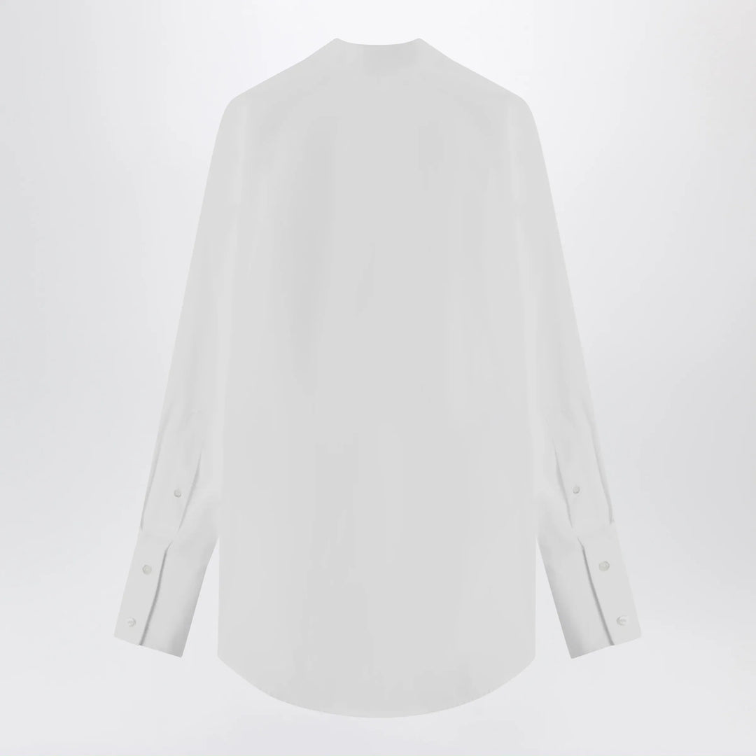 Maison Margiela - Deep V-neck cotton poplin shirt in white Brand Apparel &amp; Accessories > Clothing > Shirts &amp; Tops