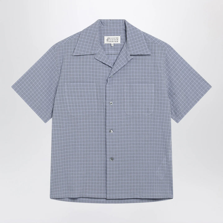 Maison Margiela - Light blue check bowling shirt Brand Apparel &amp; Accessories > Clothing > Shirts &amp; Tops 46 IT
