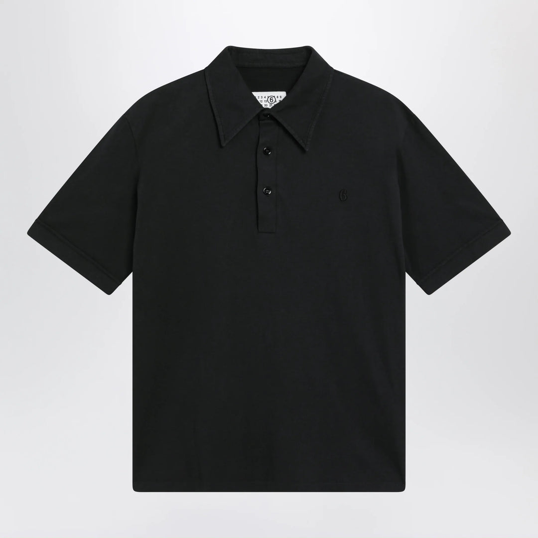 MM6 Maison Margiela - Black cotton polo shirt Brand Apparel &amp; Accessories > Clothing > Shirts &amp; Tops S