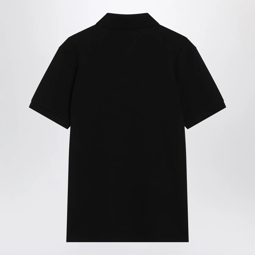 Moncler - Black cotton piqué polo shirt with logo Brand Apparel &amp; Accessories > Clothing > Shirts &amp; Tops