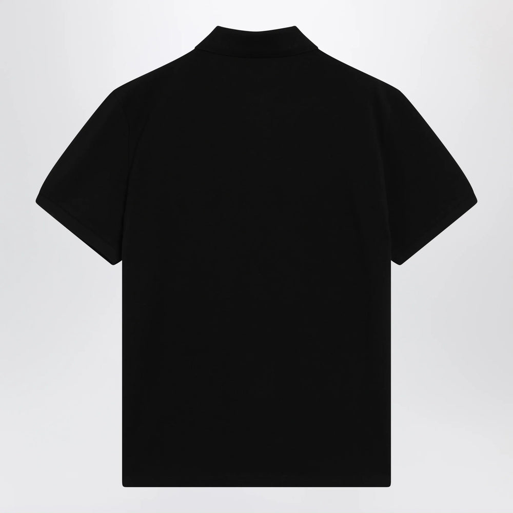 Moncler - Black cotton piqué polo shirt with logo Brand Apparel & Accessories > Clothing > Shirts & Tops