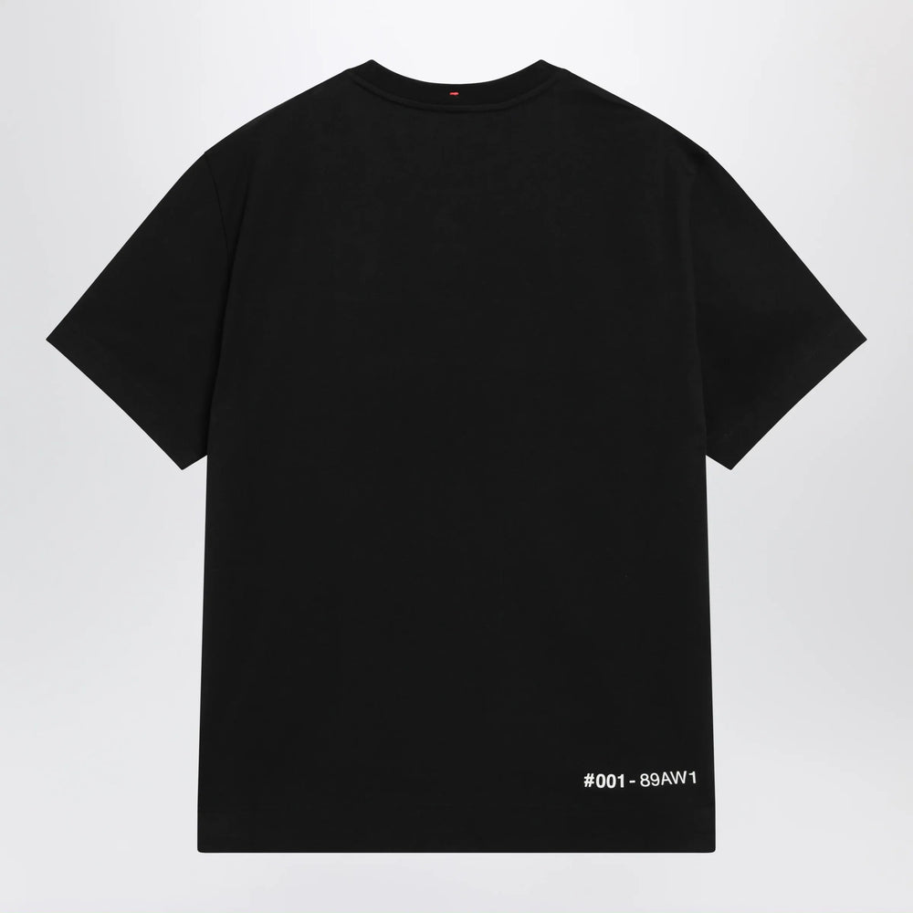 Moncler Grenoble - Black T-shirt with logo print Brand Apparel & Accessories > Clothing > Shirts & Tops