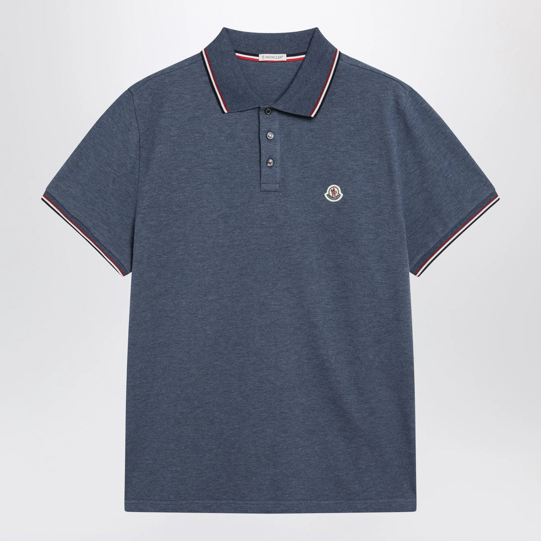 Moncler - Light blue short-sleeve polo shirt Brand Apparel & Accessories > Clothing > Shirts & Tops S