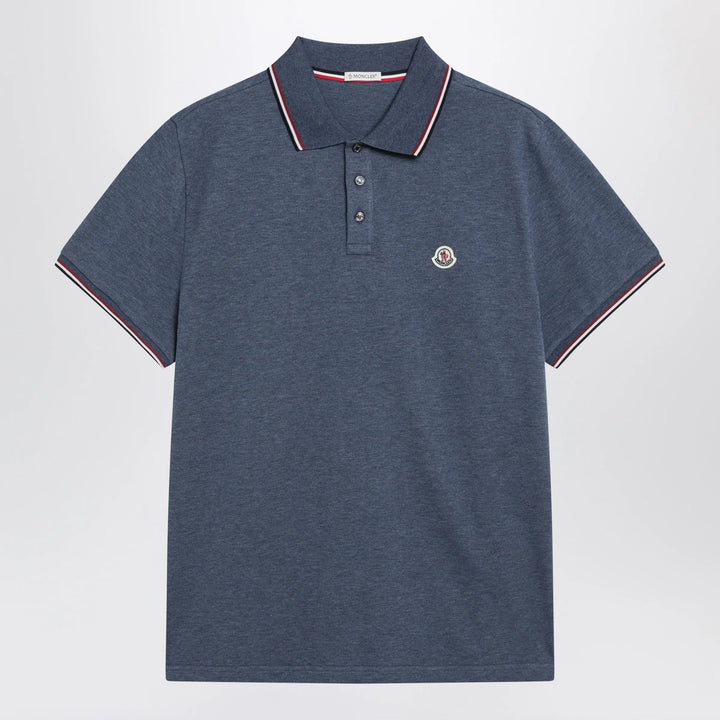 Moncler - Light blue short-sleeve polo shirt Brand Apparel &amp; Accessories > Clothing > Shirts &amp; Tops S