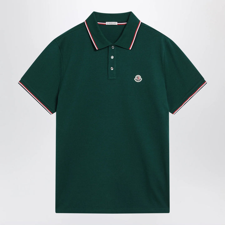 Moncler - Olive green short-sleeve polo shirt Brand Apparel &amp; Accessories > Clothing > Shirts &amp; Tops S