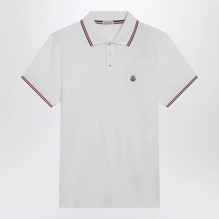 Moncler - White short-sleeve polo shirt Brand Apparel &amp; Accessories > Clothing > Shirts &amp; Tops S