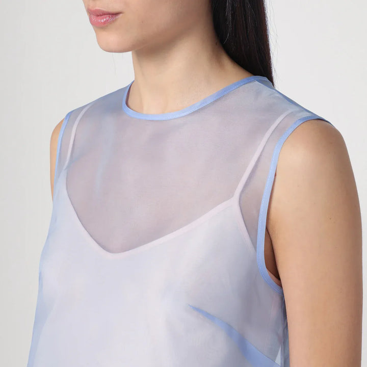 P.A.R.O.S.H. - Sky blue tank top in silk Brand Apparel &amp; Accessories > Clothing > Shirts &amp; Tops M