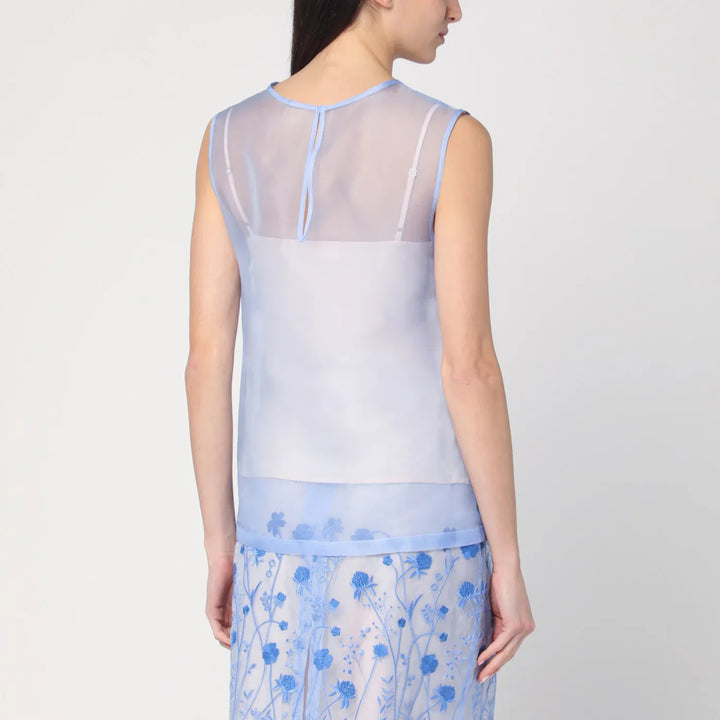P.A.R.O.S.H. - Sky blue tank top in silk Brand Apparel &amp; Accessories > Clothing > Shirts &amp; Tops M