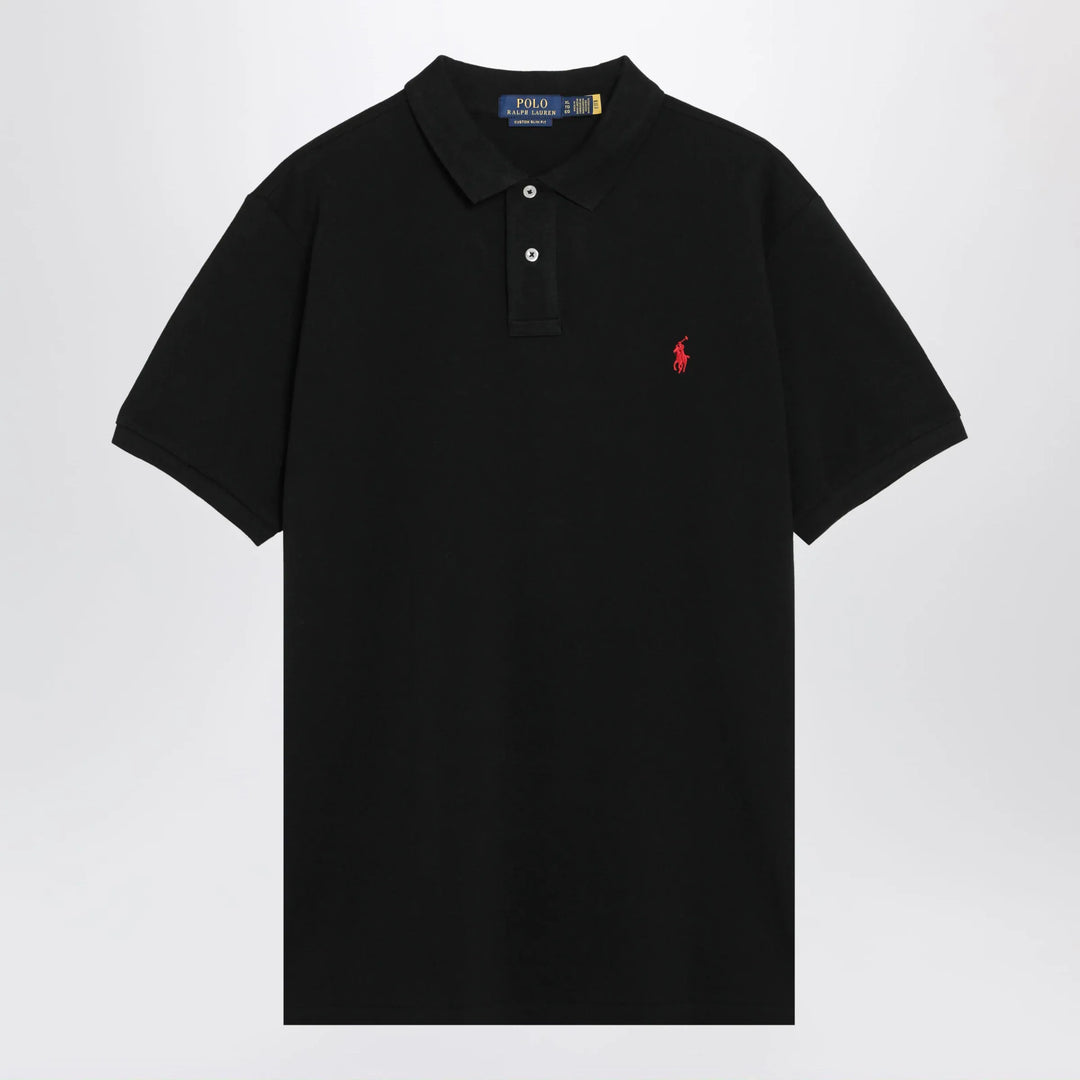 Polo Ralph Lauren - Black cotton Custom Slim-Fit polo Brand Apparel & Accessories > Clothing > Shirts & Tops S
