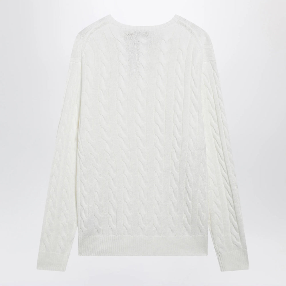 Polo Ralph Lauren - White cable-knit cotton sweater Brand Apparel & Accessories > Clothing > Shirts & Tops