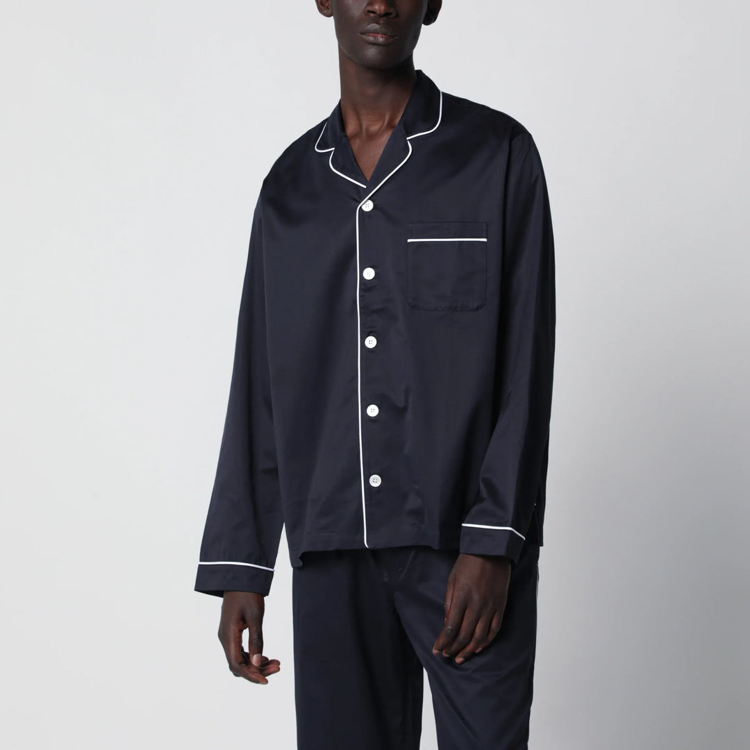 Tekla - Blue pajama shirt Brand Apparel & Accessories > Clothing > Shirts & Tops S