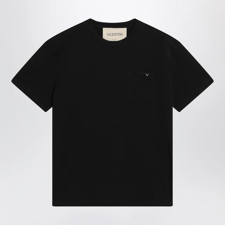 Valentino - Black cotton T-shirt with VGold Brand Apparel &amp; Accessories > Clothing > Shirts &amp; Tops S