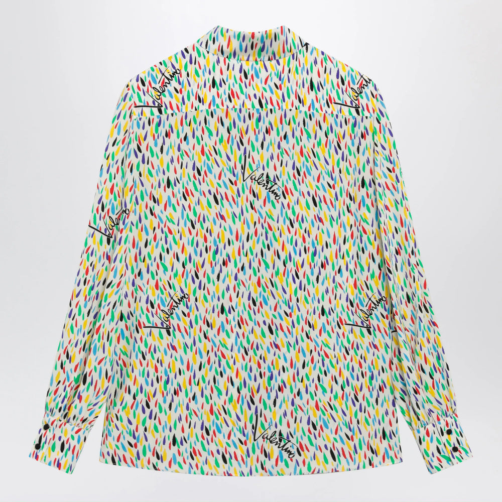 Valentino - Multicolored silk blouse with lavallière Brand Apparel & Accessories > Clothing > Shirts & Tops