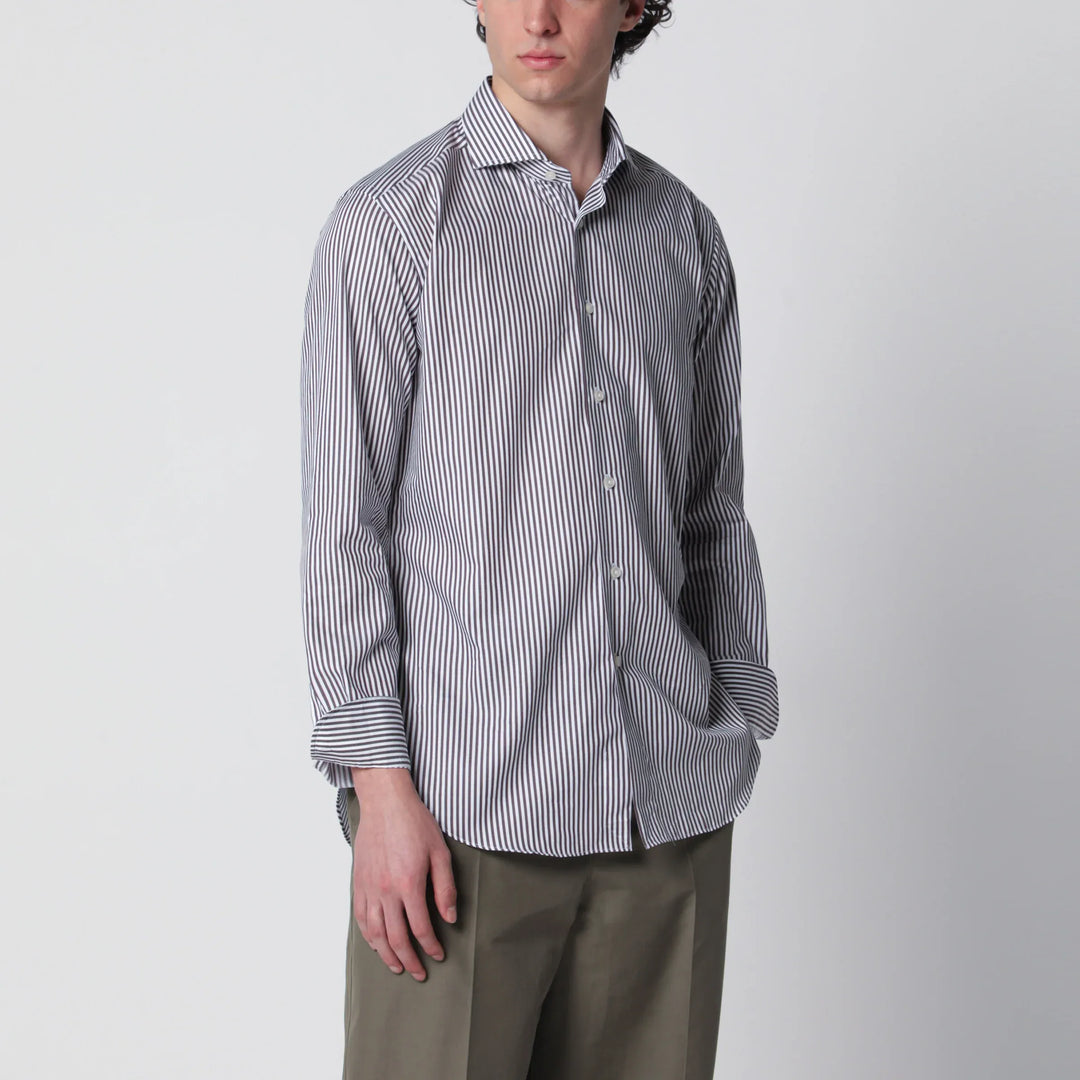 XACUS - White/brown striped Travel shirt Brand Apparel &amp; Accessories > Clothing > Shirts &amp; Tops 43