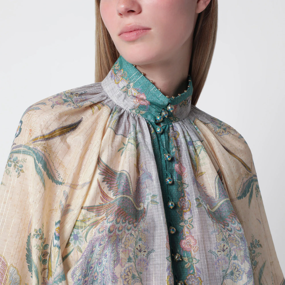ZIMMERMANN - Cream cotton and silk Indra shirt Brand Apparel & Accessories > Clothing > Shirts & Tops