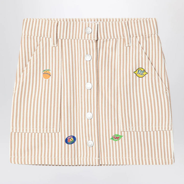 KENZO - White/sand striped mini skirt Brand Apparel &amp; Accessories > Clothing > Skirts 6Y