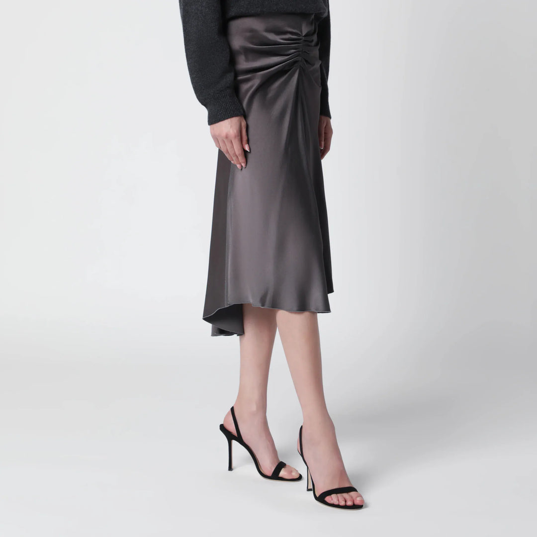 Victoria Beckham - Bela midi skirt in crêpe satin gold Brand Apparel &amp; Accessories > Clothing > Skirts