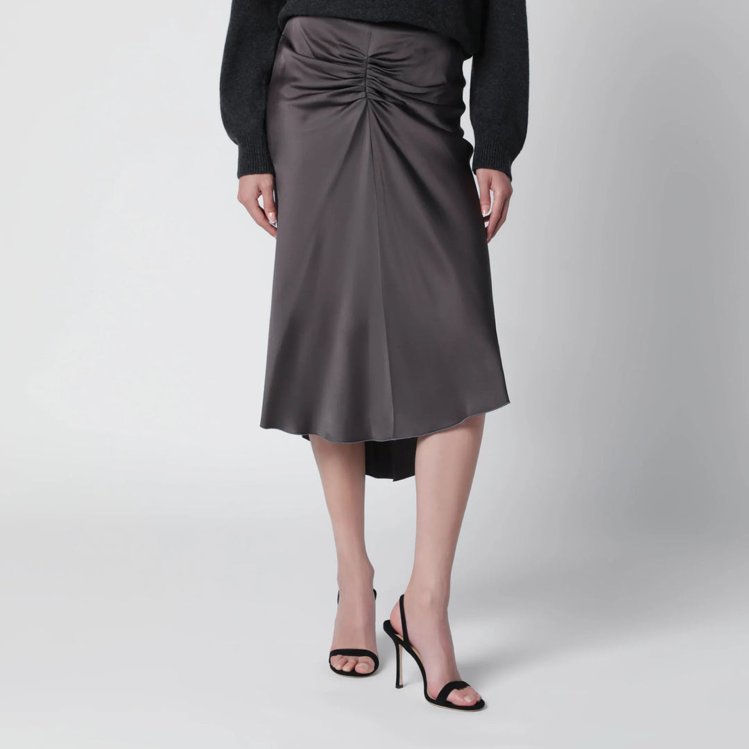 Victoria Beckham - Bela midi skirt in crêpe satin gold Brand Apparel &amp; Accessories > Clothing > Skirts 6 UK
