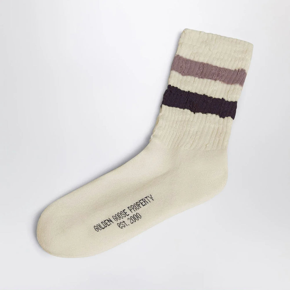 Golden Goose - Ivory socks in cotton blend Brand Apparel & Accessories > Clothing > Underwear & Socks > Socks