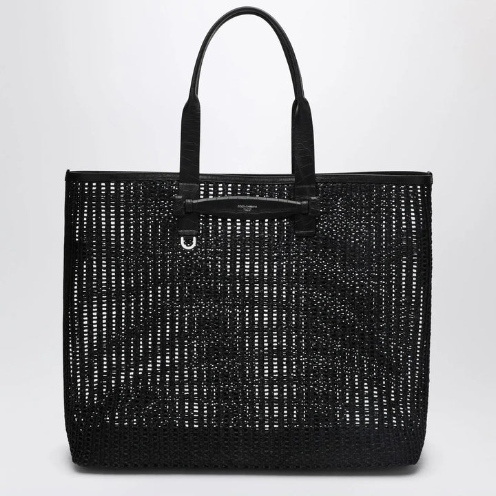 Dolce&amp;Gabbana - Adamo Shopping Bag in black woven mesh Brand Apparel &amp; Accessories TU