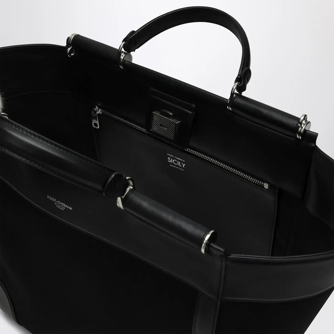 Dolce&amp;Gabbana - Black fabric and leather tote bag Brand Apparel &amp; Accessories U