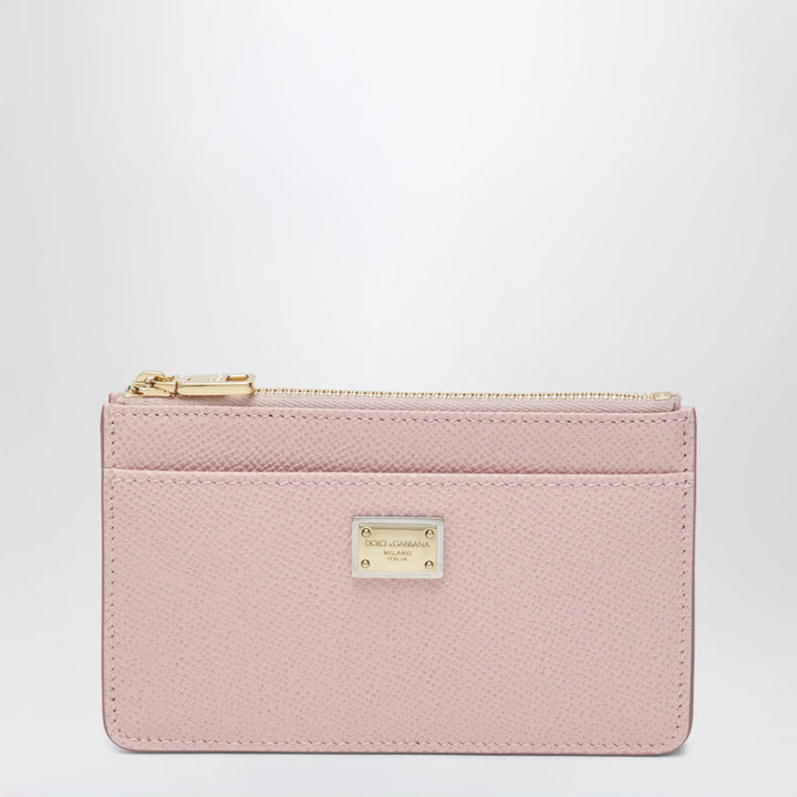 Dolce&amp;Gabbana - Dauphine calfskin card holder in nude pink Brand Apparel &amp; Accessories TU