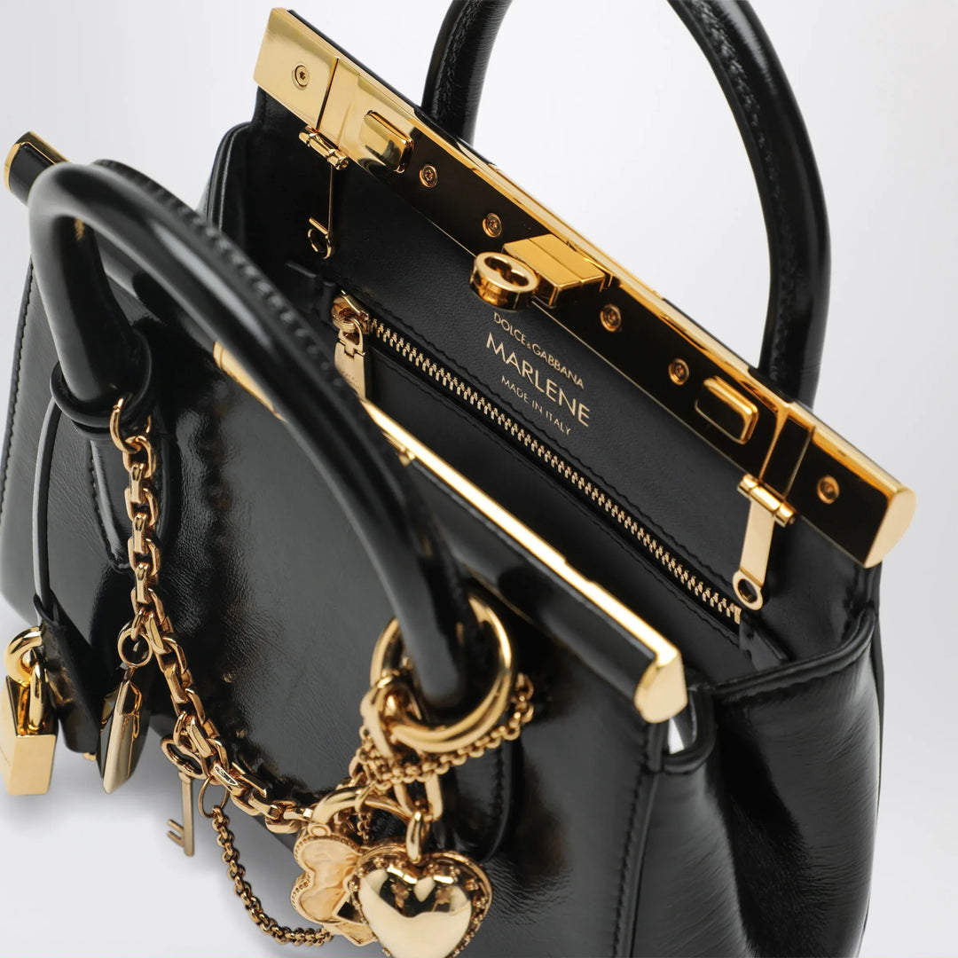Dolce&amp;Gabbana - Marlene mini day handbag with charms in black calfskin Brand Apparel &amp; Accessories TU