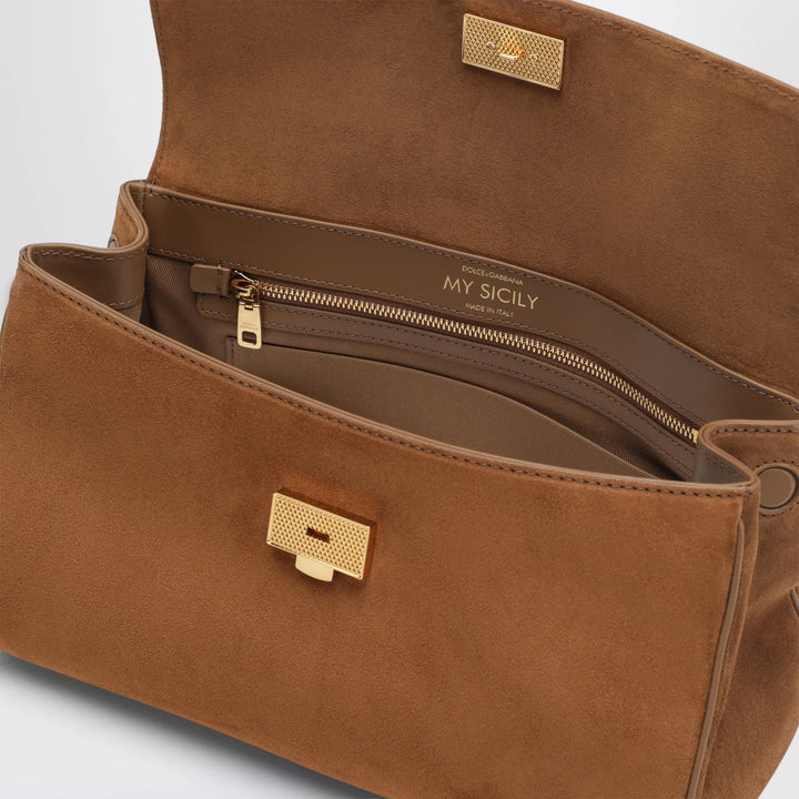 Dolce&amp;Gabbana - Medium My Sicily Bag in Camel Suede Leather Brand Apparel &amp; Accessories U