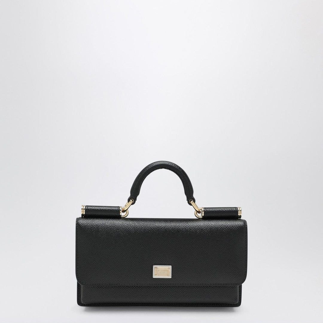 Apparel & Accessories TU Dolce&Gabbana - Mini Dauphine black leather bag with logo tag Brand