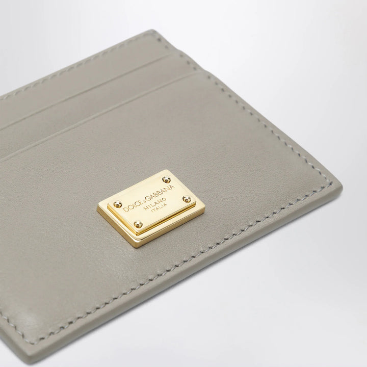 Dolce&amp;Gabbana - Taupe leather card holder with logo plaque Brand Apparel &amp; Accessories TU