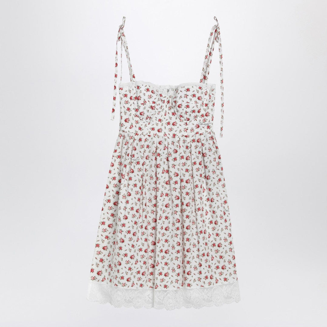 Apparel &amp; Accessories Dolce&amp;Gabbana - White mini dress with Roselline print Brand