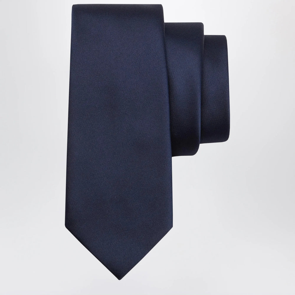 Ferragamo - Midnight Blue Silk Tie Brand Apparel & Accessories U