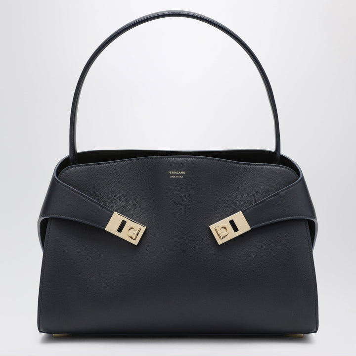 Apparel &amp; Accessories TU Ferragamo - Navy blue Hug Soft M handbag in leather Brand