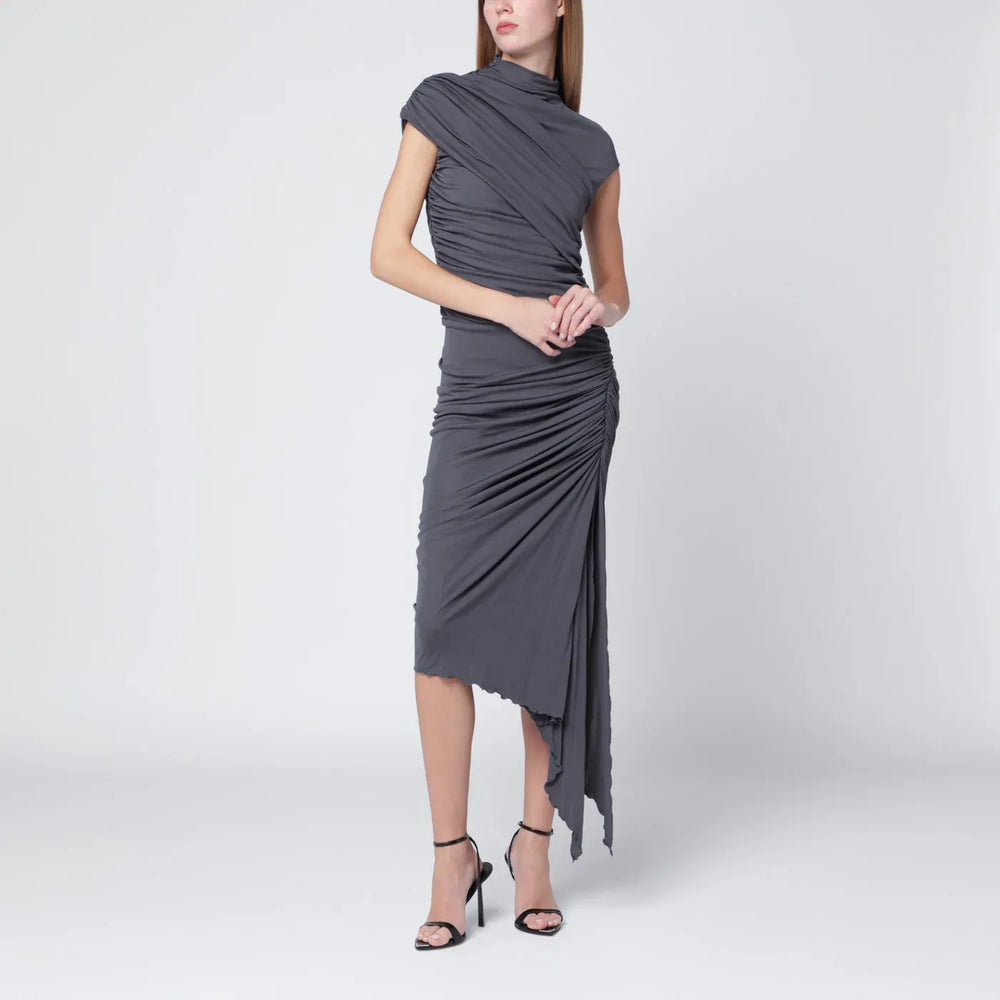 Francesco Murano - Grey draped stretch jersey dress Brand Apparel & Accessories 40  IT