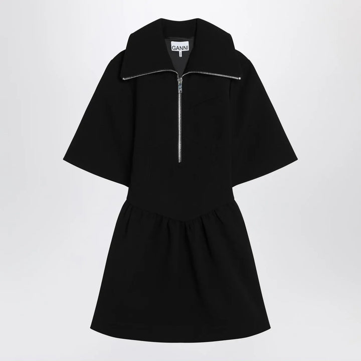 GANNI - Black mini dress in crêpe Brand Apparel &amp; Accessories 34  FR