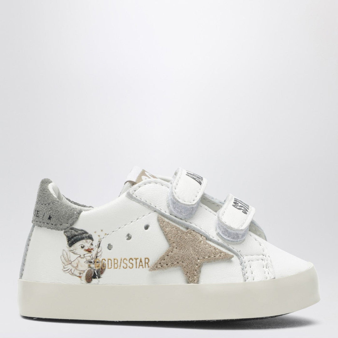 Apparel & Accessories Golden Goose - White/beige Old School baby trainers with duck motif Brand