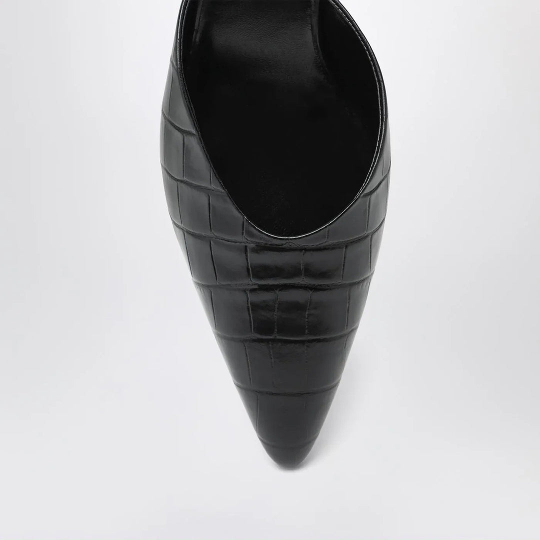 Le Monde Béryl - Black Victoria décolleté with crocodile print Brand Apparel &amp; Accessories