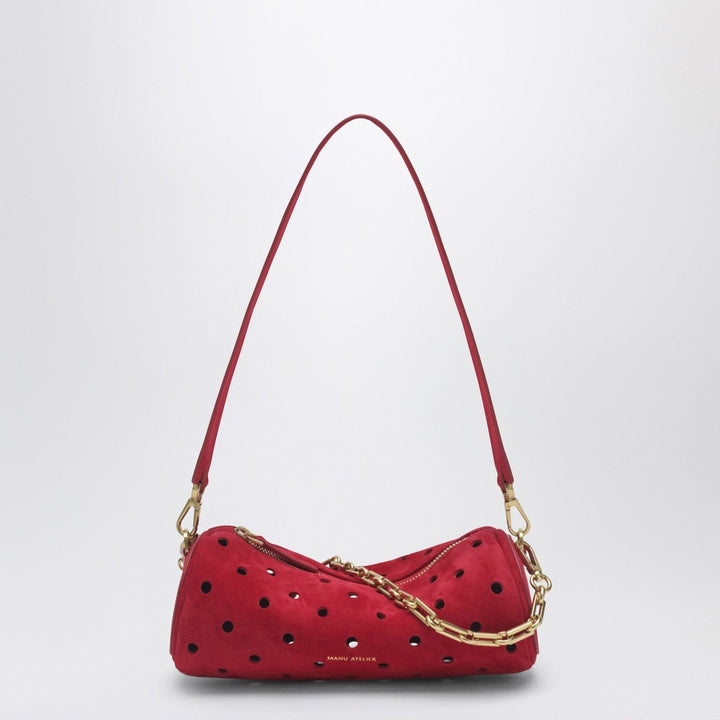 Apparel &amp; Accessories TU Manu Atelier - Mini Cylinder bag in perforated red suede Brand