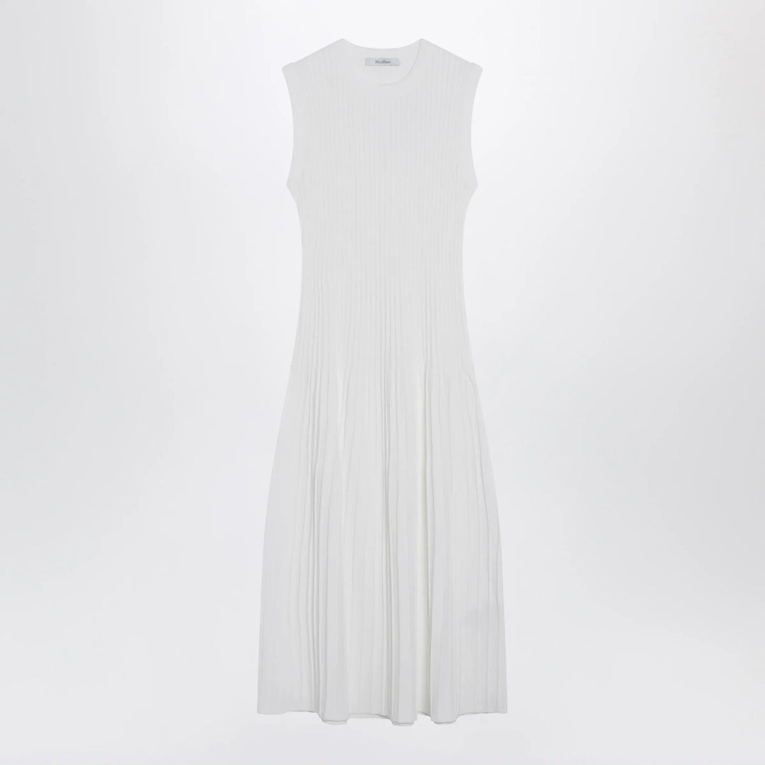 Max Mara - Midi dress in white crêpe viscose Brand Apparel &amp; Accessories XS