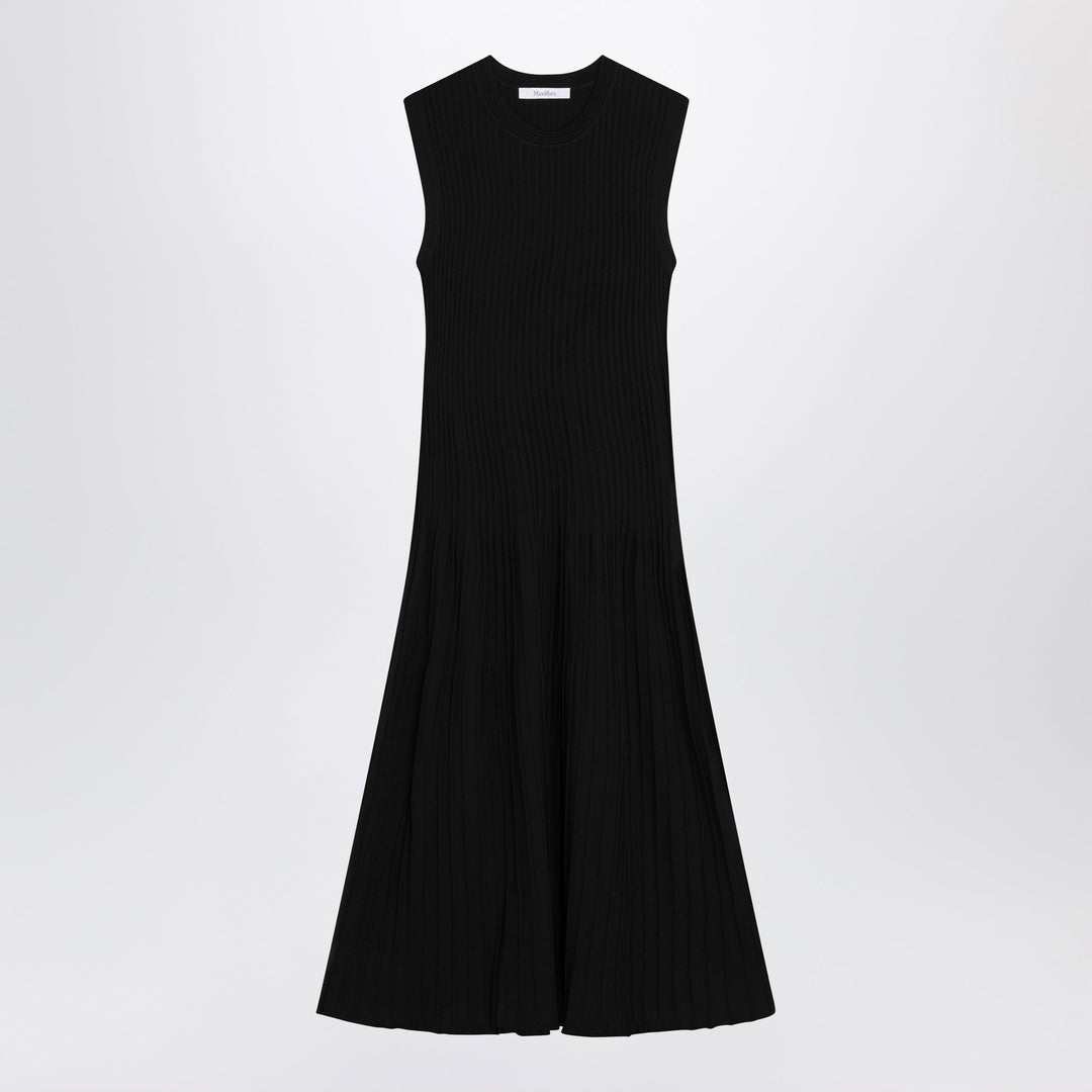 Apparel & Accessories Max Mara - Midi fit-and-flare ribbed viscose crêpe dress in black Brand