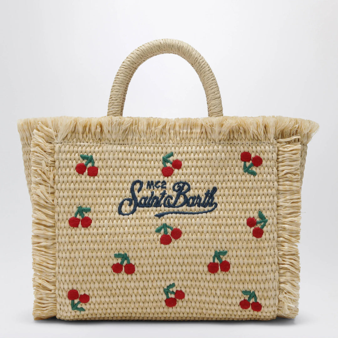MC2 Saint Barth - Small Colette bag in straw-effect fabric with cherries Brand Apparel &amp; Accessories TU